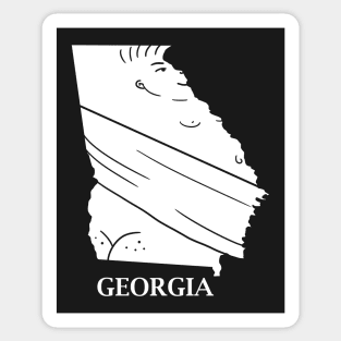 A funny map of Georgia Sticker